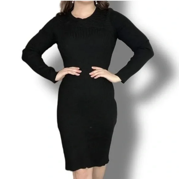 REVOLVE | Dresses | Nwt Revolve Stitches Stripes Long Sleeve Rib Knit  Sweater Dress Size Small | Poshmark